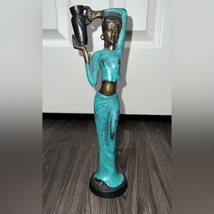 Vintage “Woman With a Pot” brass sculpture